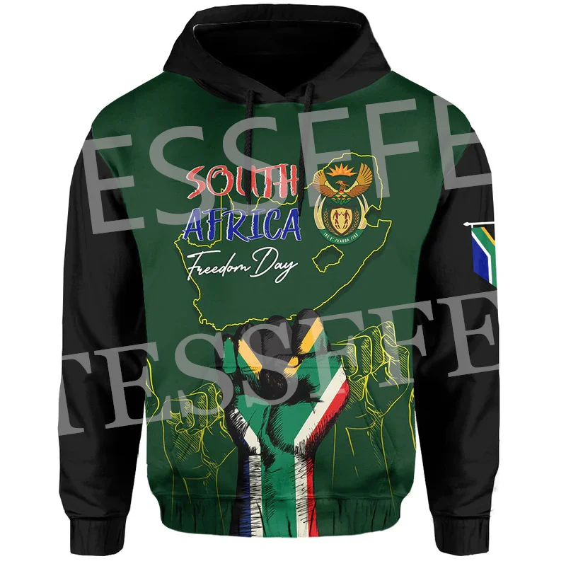 

NewFashion Custom Name Africa Country South Africa Flag Tattoo Retro Tracksuit 3DPrint Harajuku Casual Pullover Jacket Hoodies S