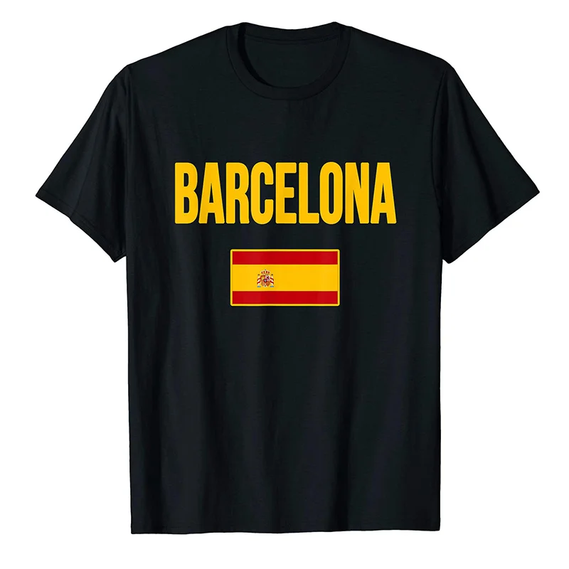 Spain Barcelona Graphic T Shirt for Men 3D Spanish Bullfight Printed Tee Shirts Vintage Espana Flag T-Shirt Womens Clothing Tops