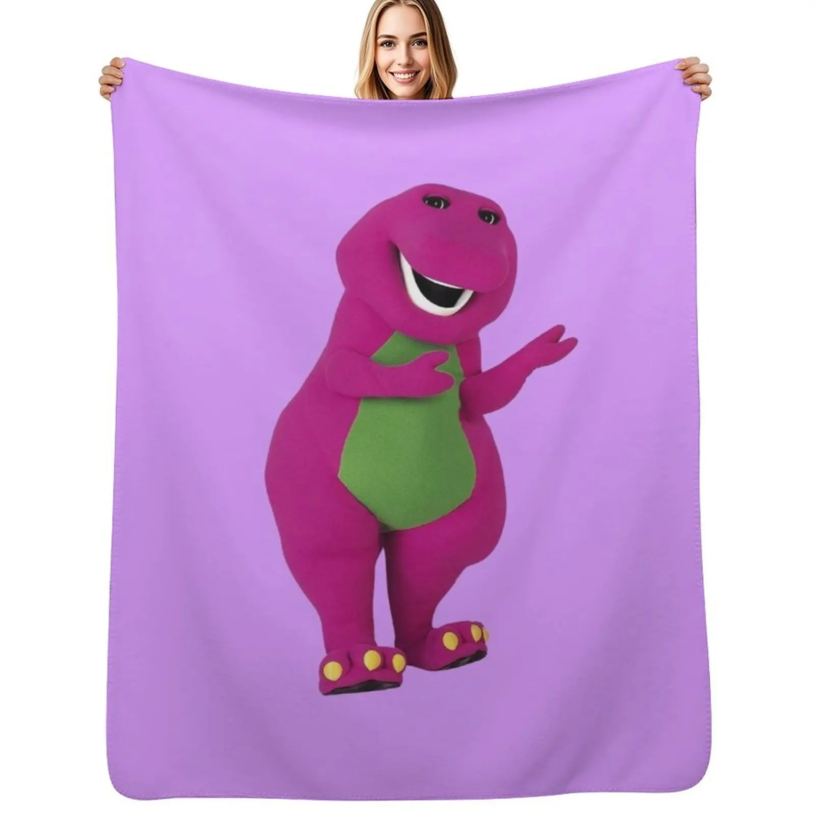 

Barney Throw Blanket Loose Kid'S Retros Luxury Thicken Blanket