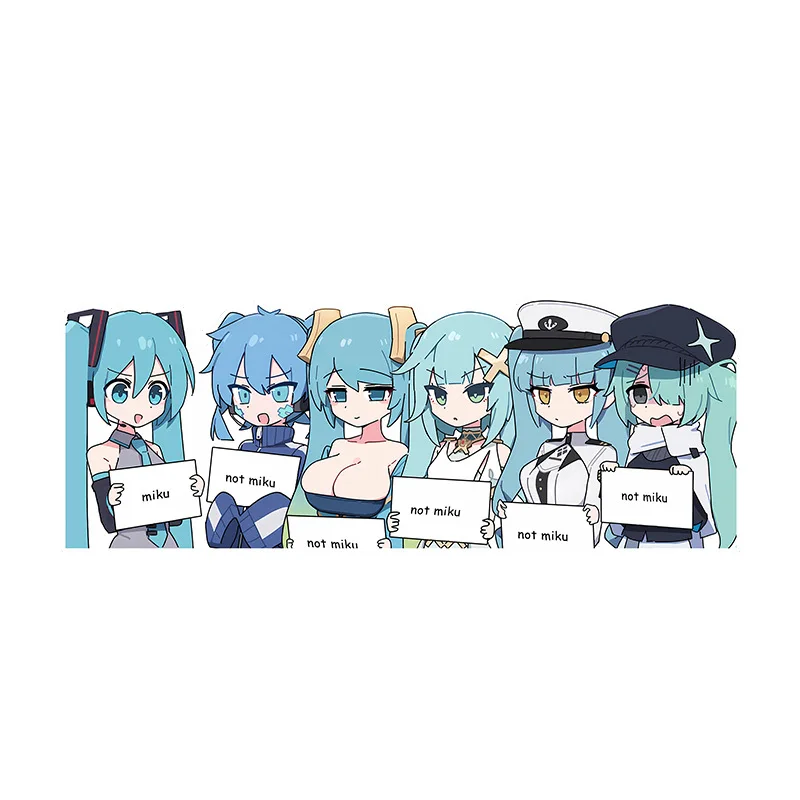 Hatsune Miku Secondary Cartoon Car Stickers Personalized Decorative Laptop Stickers Decorative Stickers