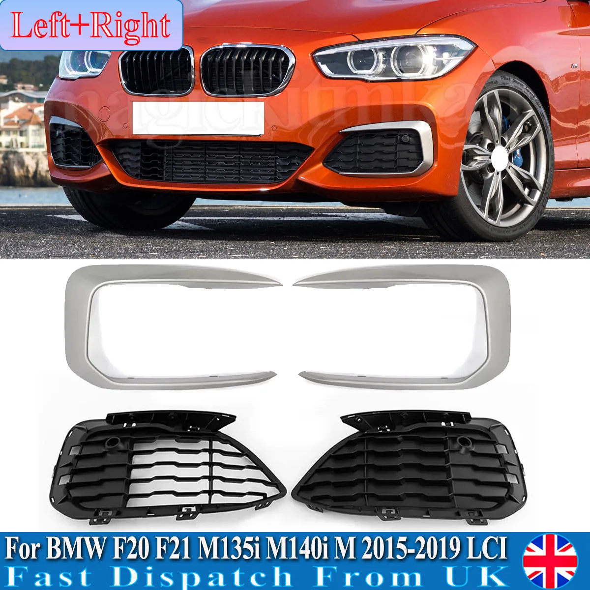 

For BMW F20 F21 M Sport M135i M140i 114d 116d 118d 120d 125d Lci 2015-2019 Front Bumper Grill Trim Clasp Fog Light Frame