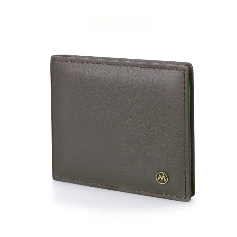 Premium Genuine Leather wallet for men Business slim RFID blocking multi-card holder dollar bill organizer