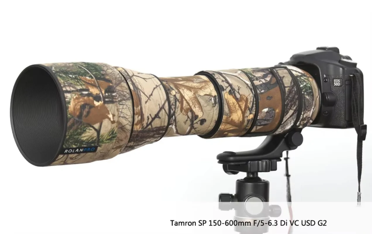 ROLANPRO Lens Coat For Tamron SP 150-600mm F/5-6.3 Di VC USD G2 A022 Protective Case Camouflage Camera Rain Cover Guns Sleeve