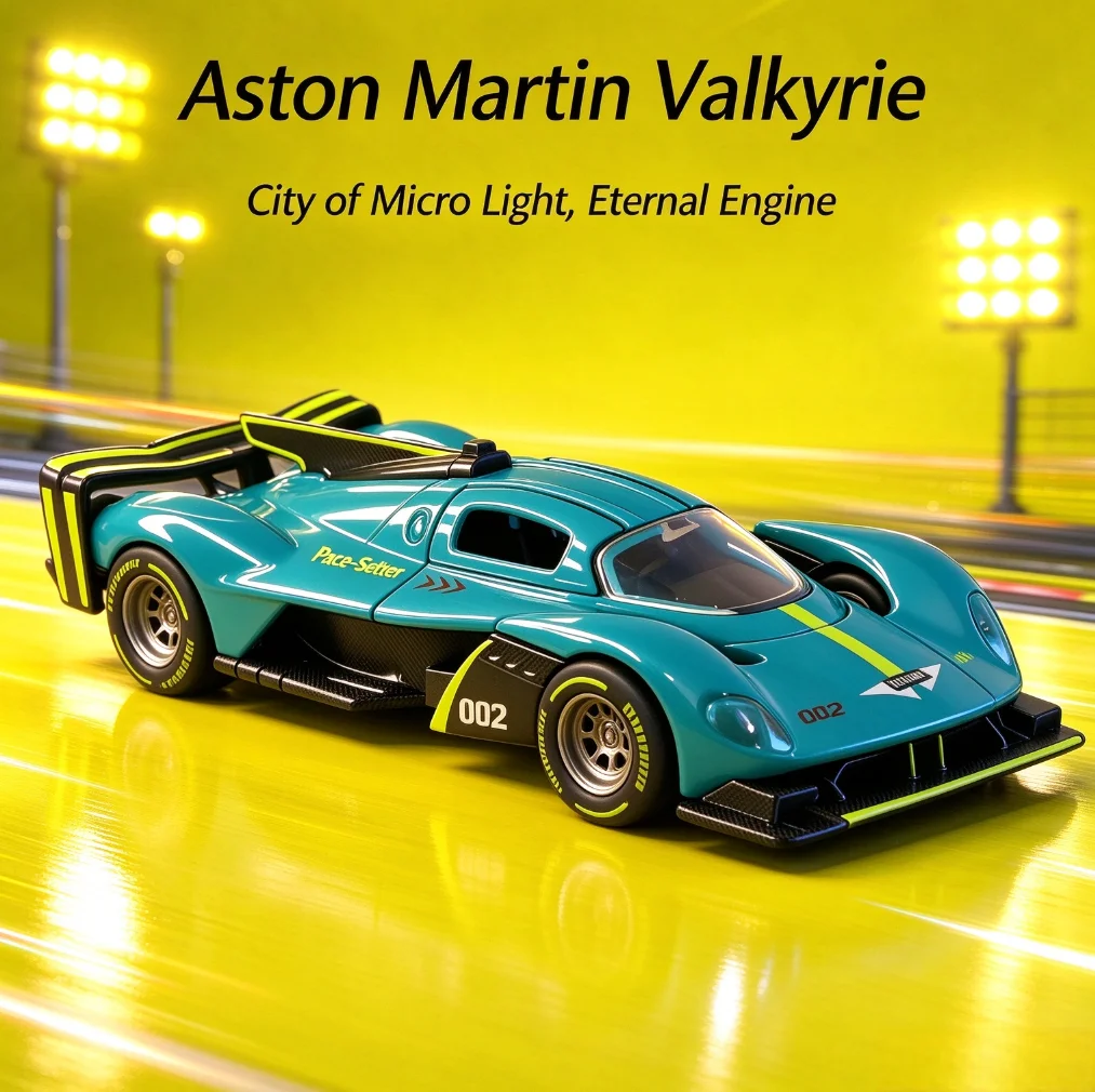 1:36 Alloy Die Cast Aston Martin Valkyrie Replica, Simulation Car Model Automobile Fan Tabletop Display Birthday Gift Christmas