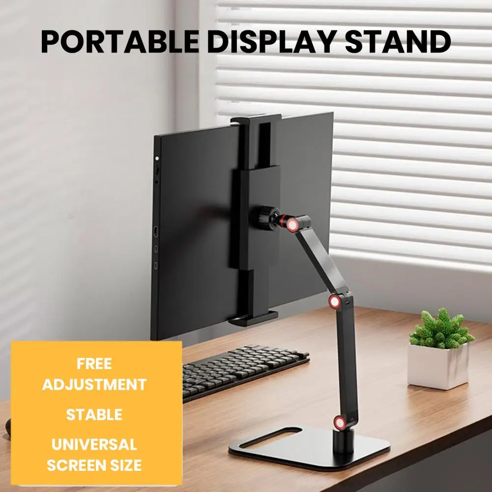 Portable Monitor Desk Holder Metal Stand 17 Inch Universal Expandable Display Base Vesa Mount External Vertical Screen Expansion 