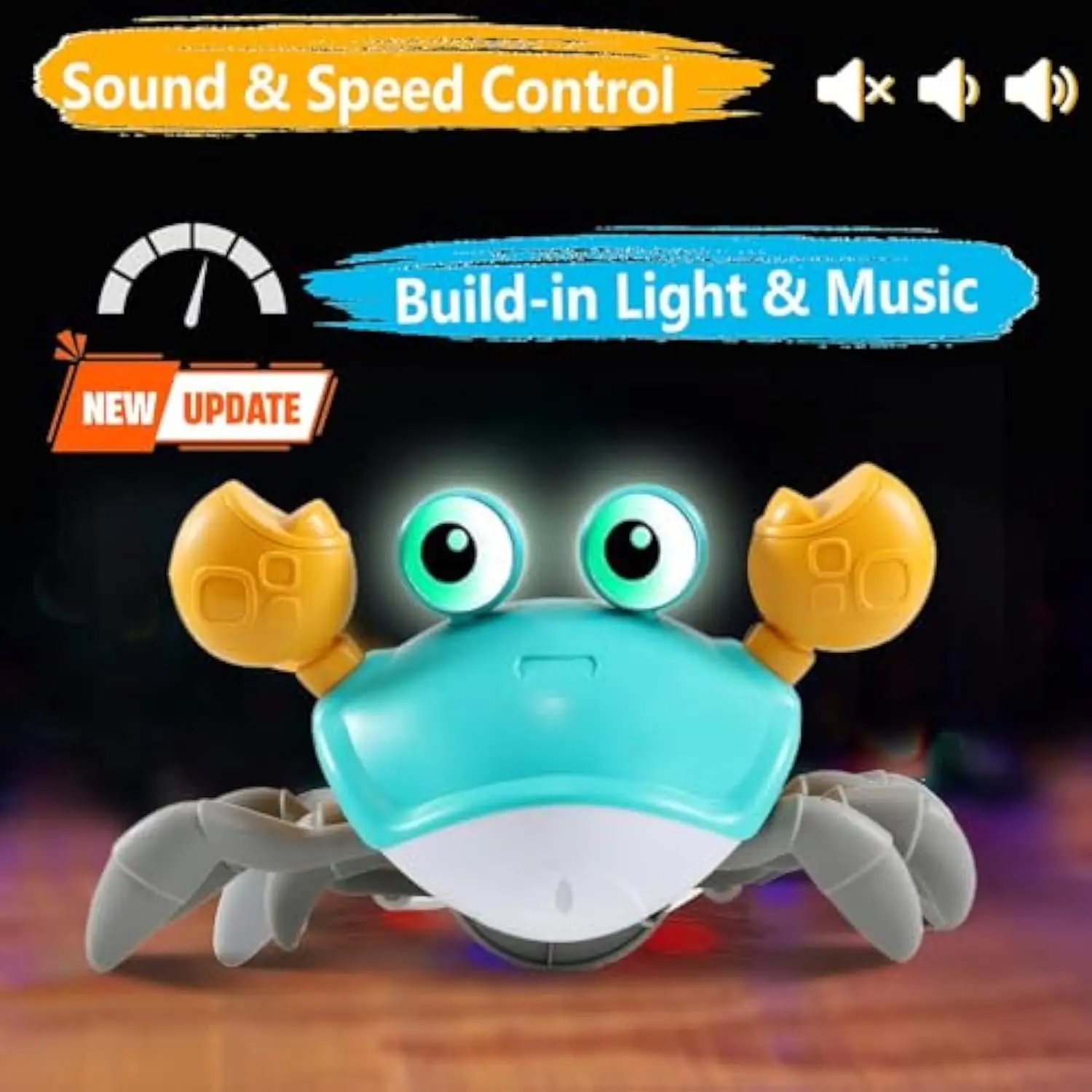 Baby Sonny Angel Toys Action Figure Crawling Crab Automatic Sensing Avoidance Music Glowing Montessori Toys Children's Birthday