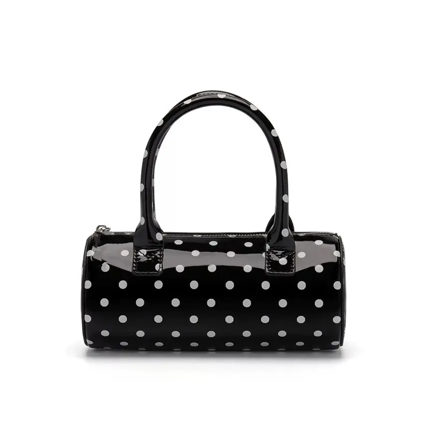 

Korean Style Cute Polka Dot Round Cylinder Handbag Women's Unique Design Trendy Shoulder Bag Female Commuting Crossbody Bags