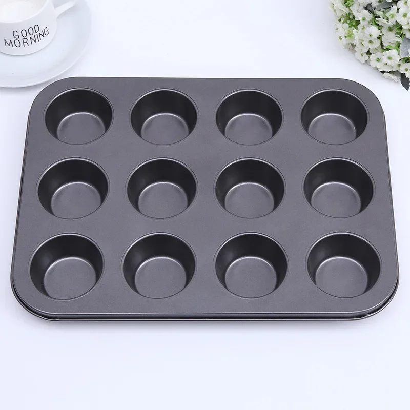 12+24 Cup Mini Pudding Stainless Steel Mold Muffin Cupcake Non-stick Bakeware Mold Cake Shop Pastry Tools Accessries For Kitchen