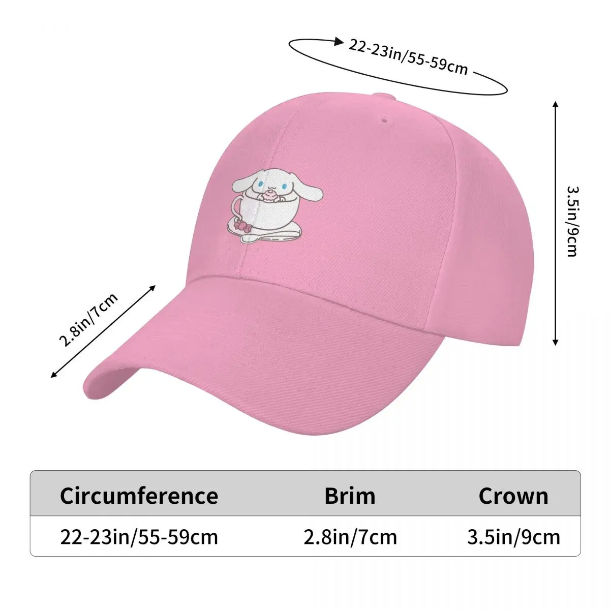 Gorra de pico de pato Cinnamoroll para hombres y mujeres, gorras de béisbol, sombreros de Golf, taza de té, nuevo