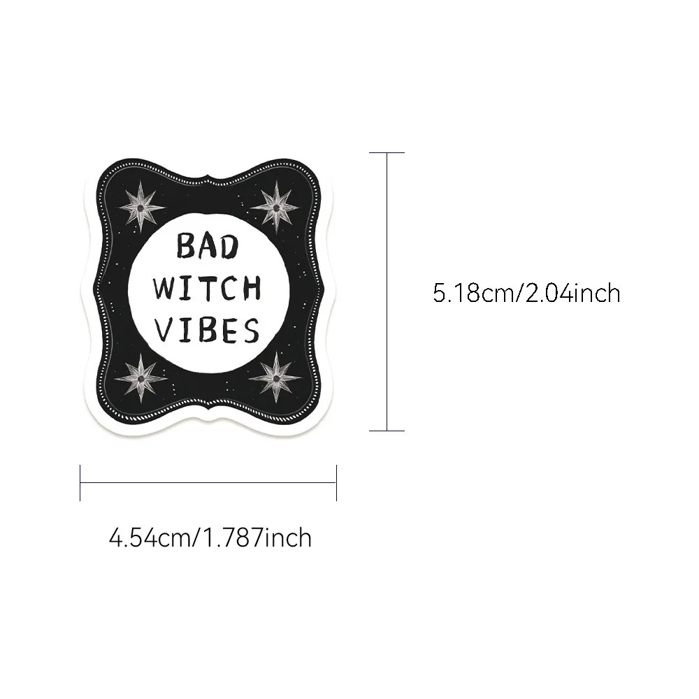 ملصقات مكونة من 50 قطعة من ملصقات Edgy Bad Witch Vibes - شارات زخرفية لأجهزة الكمبيوتر المحمولة والقيثارات وألواح التزلج والمجلات وتسجيل متجر YourLife