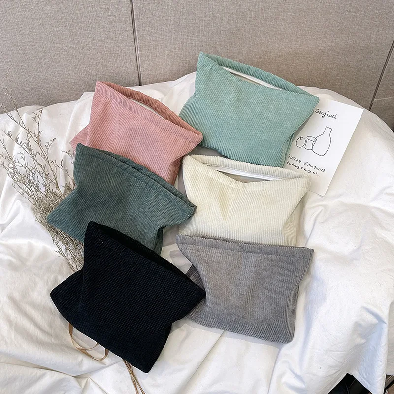 Corduroy Travel Cosmetic Bag Portable Makeup Storage Bag Purses Women Large Capacity Zipper Make Up Organizer Storage Clutch