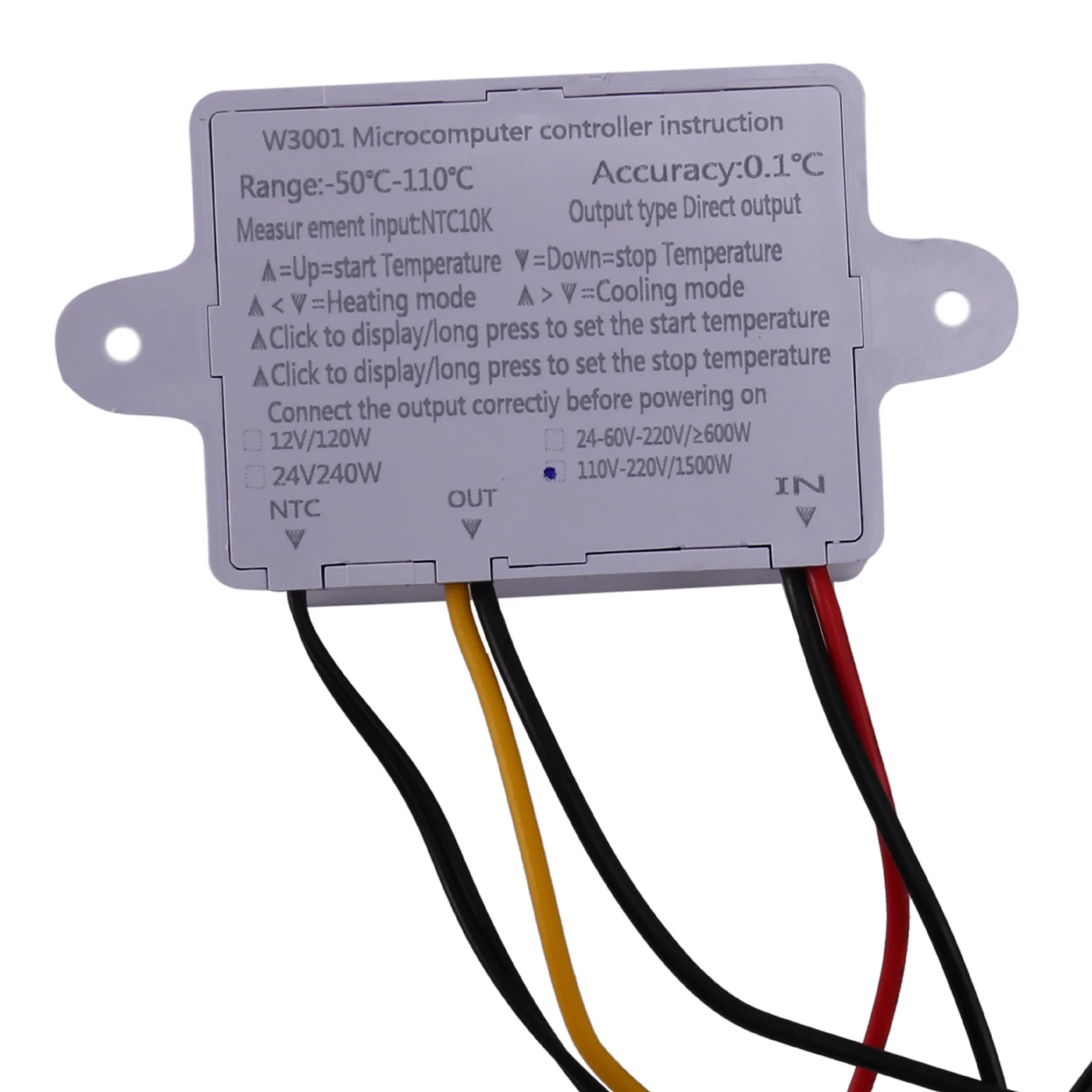 A69E2X 10A AC110-220V Digital Temperature Controller XH-W3001 For Incubator Cooling Heating Switch Thermostat NTC Sensor