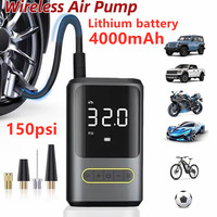 Wireless Air Pump 150psi Portable Electric Tire Inflator 4000mAh For Car Bike Motorcycle Mini Air Compressor Tire Air Injector