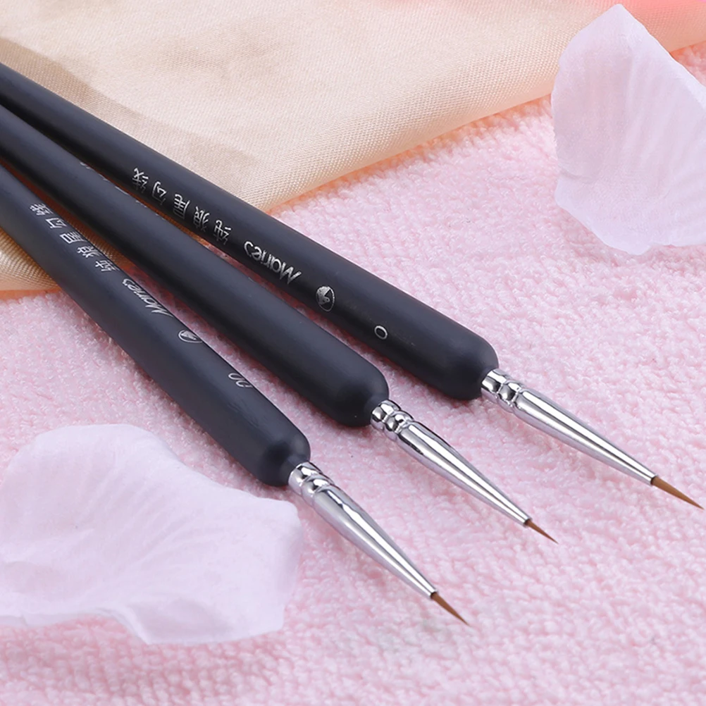 

4 Pcs Drawing Hook Pen Paint Brushes Fine Detailing Miniature Professional Wooden