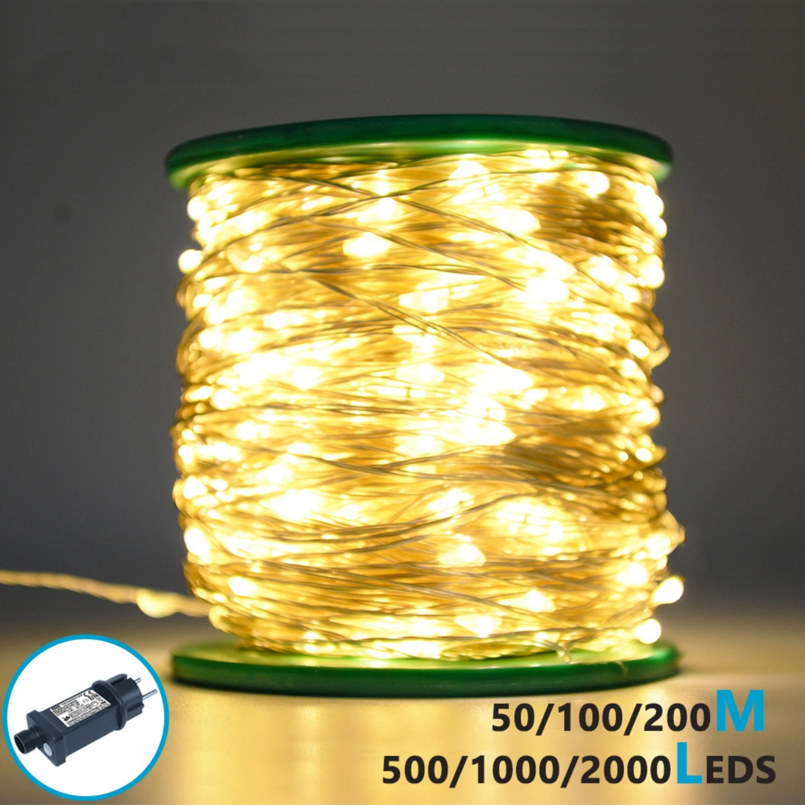 2000/1000/500LEDs LED Fairy Lights Copper Wire String Waterproof Christmas Garland Outdoor Decor Lights for Tree Wedding Party