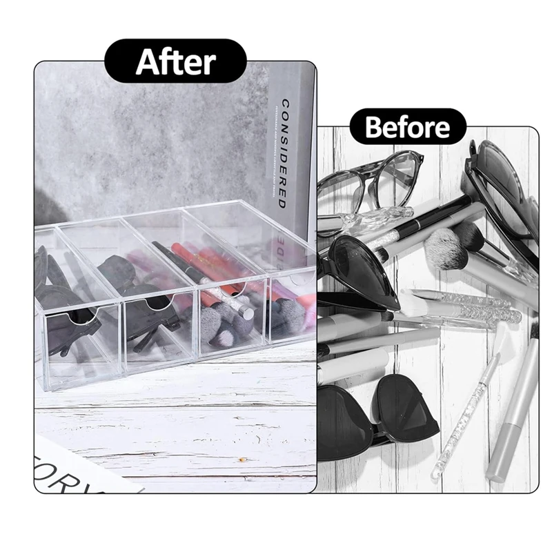 Acrylic Organizer, Clear Washi Tape Storage Holder With 4 Sliding Drawers, For Scrapbooking Art Craft Supplies