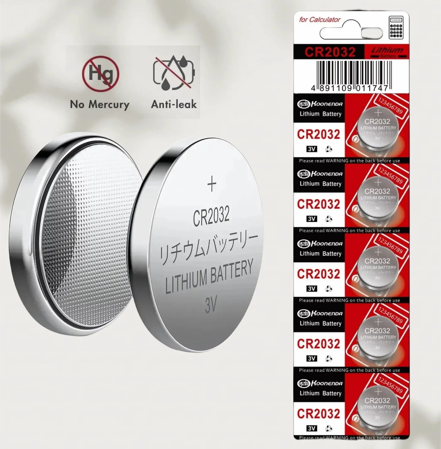 

CR2032 Battery 10PCS-50PCS 3V Lithium Coin Cell for Watch, Calculator, Keys, LED Lights CR2032 Batteries