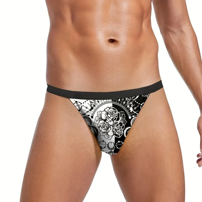 

2025 новые модные мужские треугольные плавки с низкой посадкой и принтом, плавки с защитой от сборки, нижнее белье E9J244