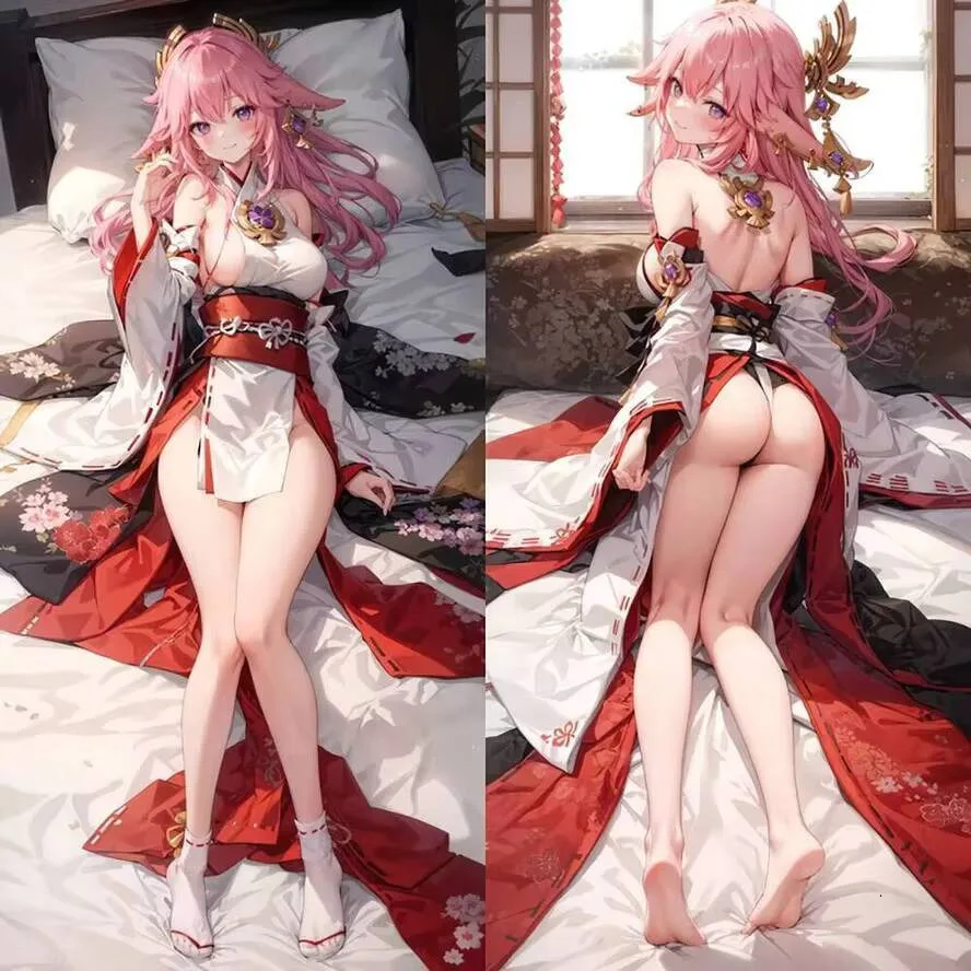 ياي ميكو تأثير جينشين وسادة للجسم غطاء Dakimakura أنيمي مخصص لينة رمي الفراش وسادة أوتاكو الهدايا