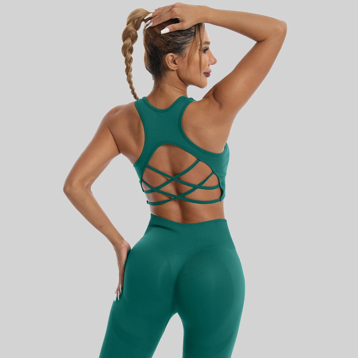 Seamless High Waist Leggings Tracksuit for Women, Yoga Sets, Sportswear, Workout, Sports Bra, Gym Clothing image 6