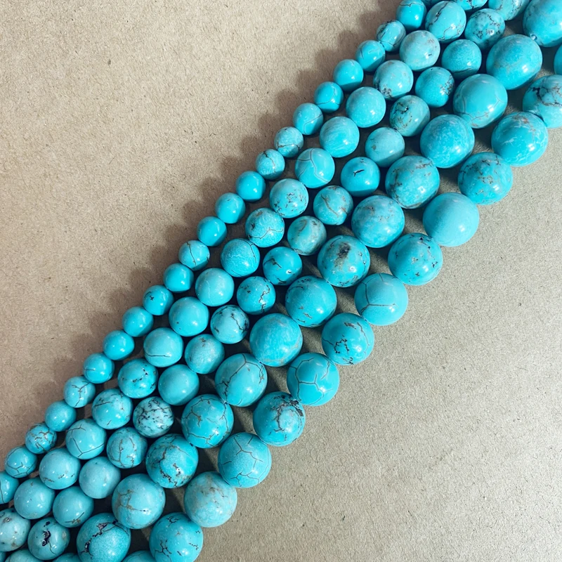 New Natural Lt Blue Howlite Turquoise Round Loose Beads 15\