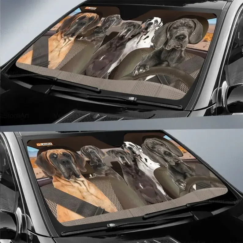 Schermo Great Dane Auto Decor, parasole per cani per Auto, decorazione per Auto Great Dane, Great Dane Lover