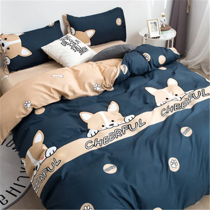 

New Arrival 1pc Bedding cartoon animal flowers Duvet Cover Quilt Cover Double sided Bed Linings Bedclothes (no pillowcase sheet)