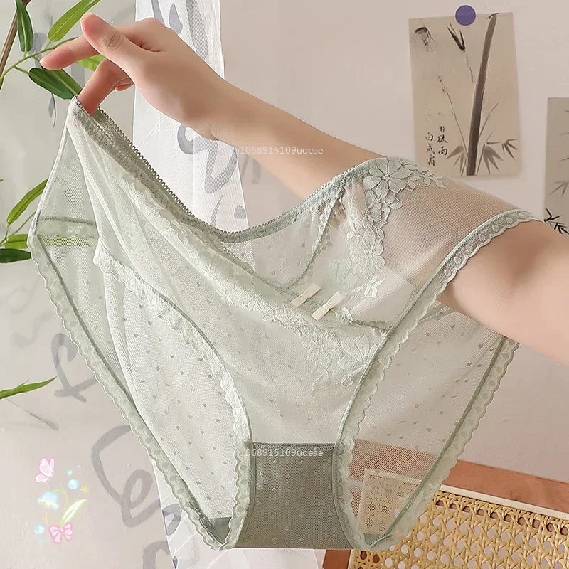 Plus Size Lingerie Sexy Panties Women\'s Gauze Translucent Lace Underwear Women Court Aristocratic Style Women Bragas Sexy Briefs