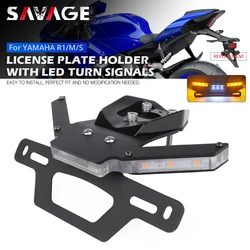 For YAMAHA YZF R1/M/S R1M R1S 2015-2026 Motorcycle License Plate Holder W/ LED Flasher Turn Signal Tail Tidy Fender Eliminator
