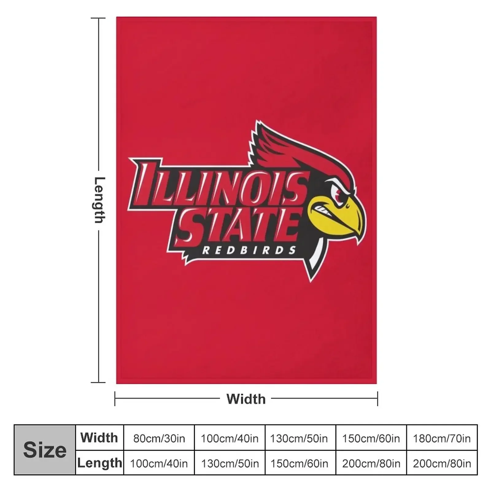 the Redbirds Illinois State-icon Throw Blanket heavy to sleep Loose Blankets