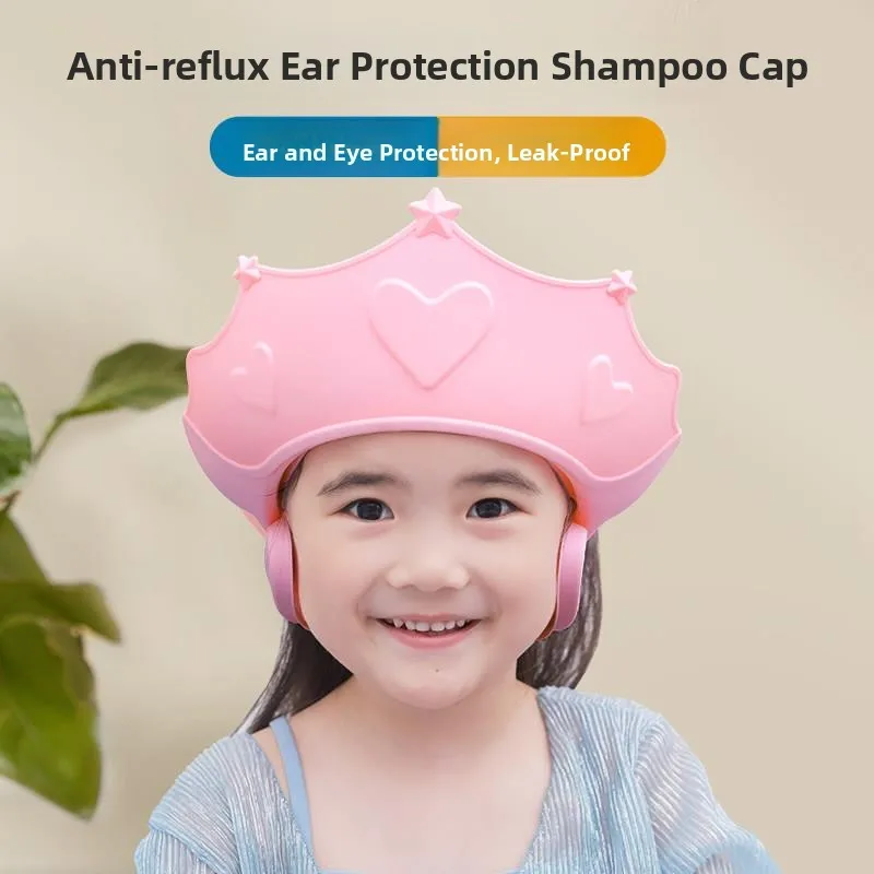 

Детская водонепроницаемая шапочка для купания, защита ушей и волос при мытье головы, для ежедневного домашнего использования