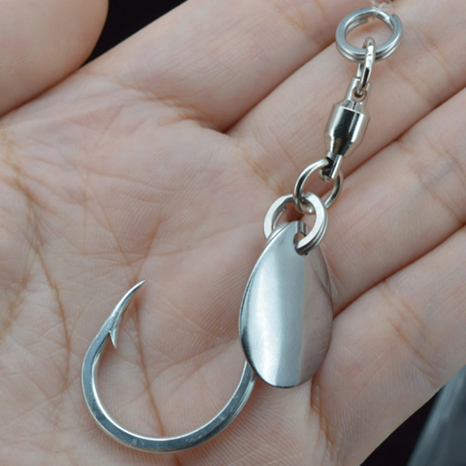 

5pcs Spinner Glitter Fishing Lures Durabl Stainless Steel Sharp Barbed Fishing Hook For Bream Sea Bass Bighead Fishing Tackles