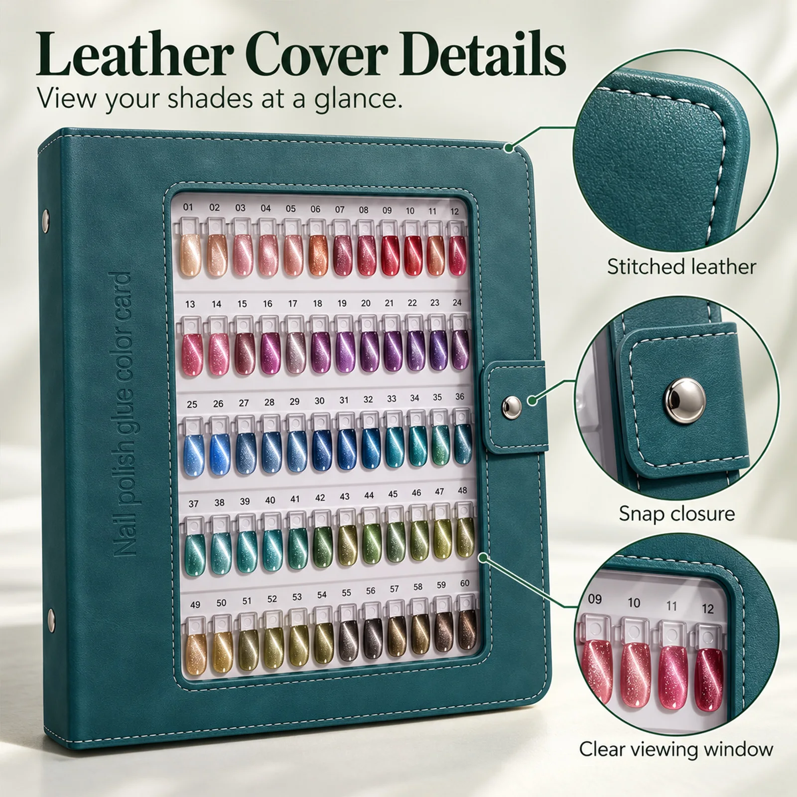 60/120/180 Colors Premium Magnetic Nail Polish Color Card Book Reusable Magnetic Nail Tips Detachable Nail Art Display Board