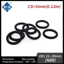 20 PCS / Lot Nitrile Rubber Black NBR 70A O-ring Thickness CS 3mm OD 21/22/23/24/25/26/27/28/29/30*3mm O Ring Gasket Oil