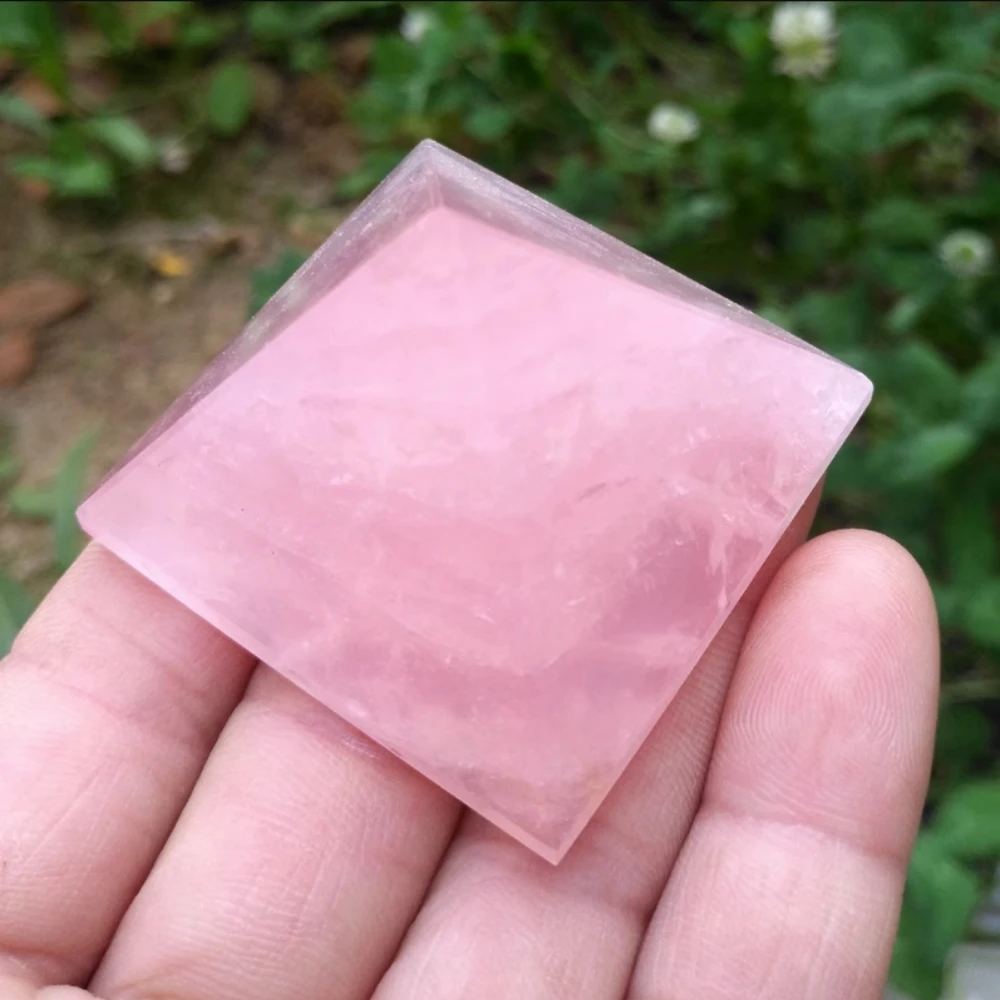 Natural Crystal Stone Ornaments, Pink Crystal Pyramid, Home and Office, Desktop Decoration, Energy Cultivation