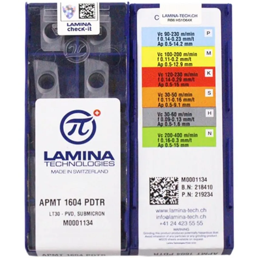 APMT1604PDTR LT30/APMT1604PDER-H2 LT15/APMT1604PDER-M2 LT15 APMT1604PDER LAMINA CNC carbide inserts 10pcs/box