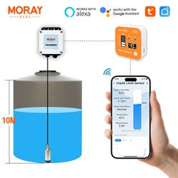 10M Moray ME202R 433MHz Submersible High Accuracy Remote Alarm LED Temperature Display WIFI Tank Level Sensor