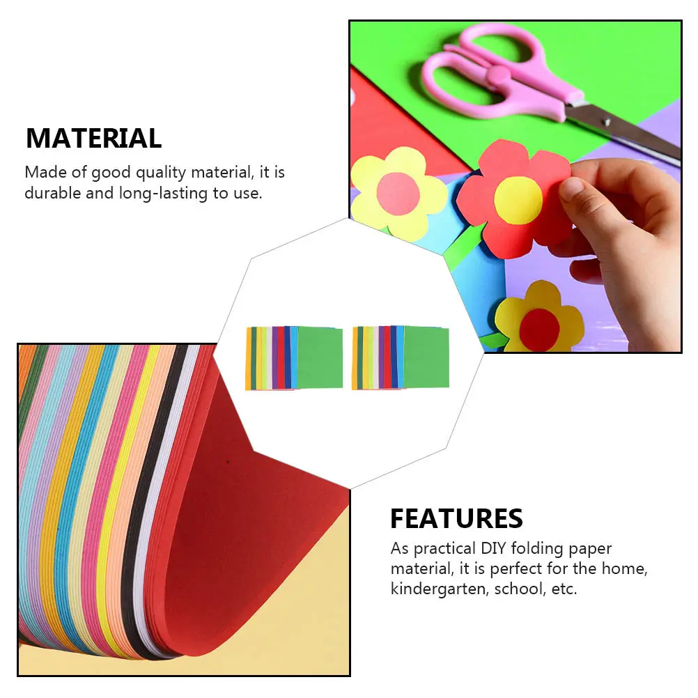 Papel plegable Diy para niños, Material artesanal cuadrado de Color brillante para manualidades, papel plegable, actividad artística para el hogar, 2 uds.
