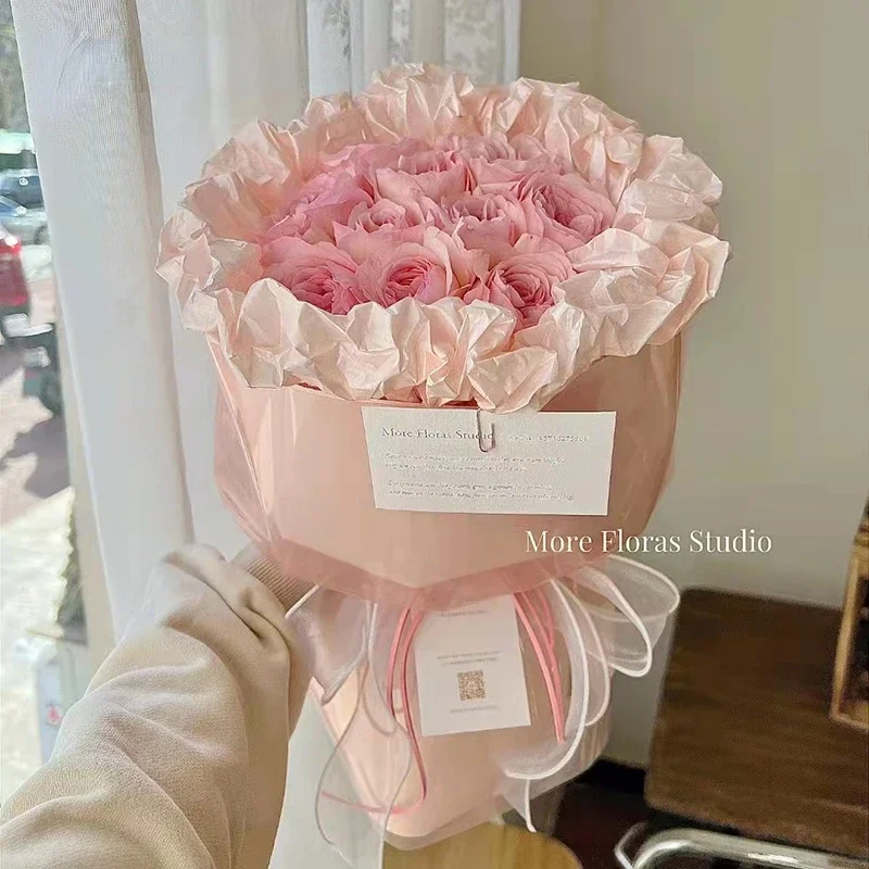 20pcs Pearlescent Sydney Paper Lined Bouquet Floral Flower Packaging Material Waterproof Flower Wrapping Metallic Tissue Paper