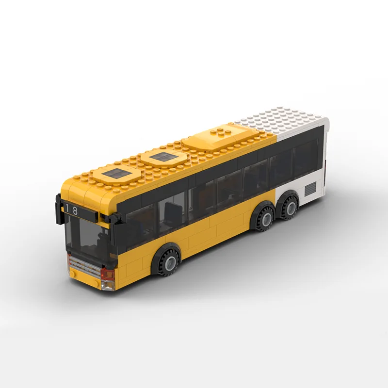 Set Modificato di Autobus Urbano MOC da 264 Pezzi, Modello di Traffico Cittadino, Blocchi da Costruzione, Regalo di Natale Creativo, Idea per Giocattoli