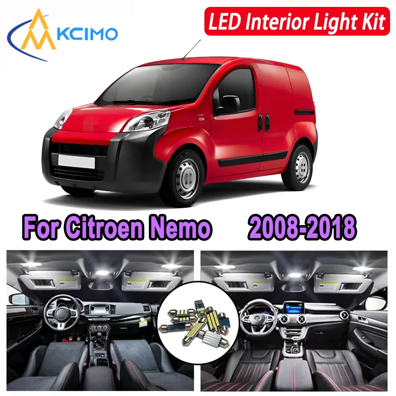 

Kcimo LED For Citroen Nemo (2008-2018) Premium Bright LED Interior Dome Map Trunk Light Kit Car Led Lamps Car LED Lights Canbus