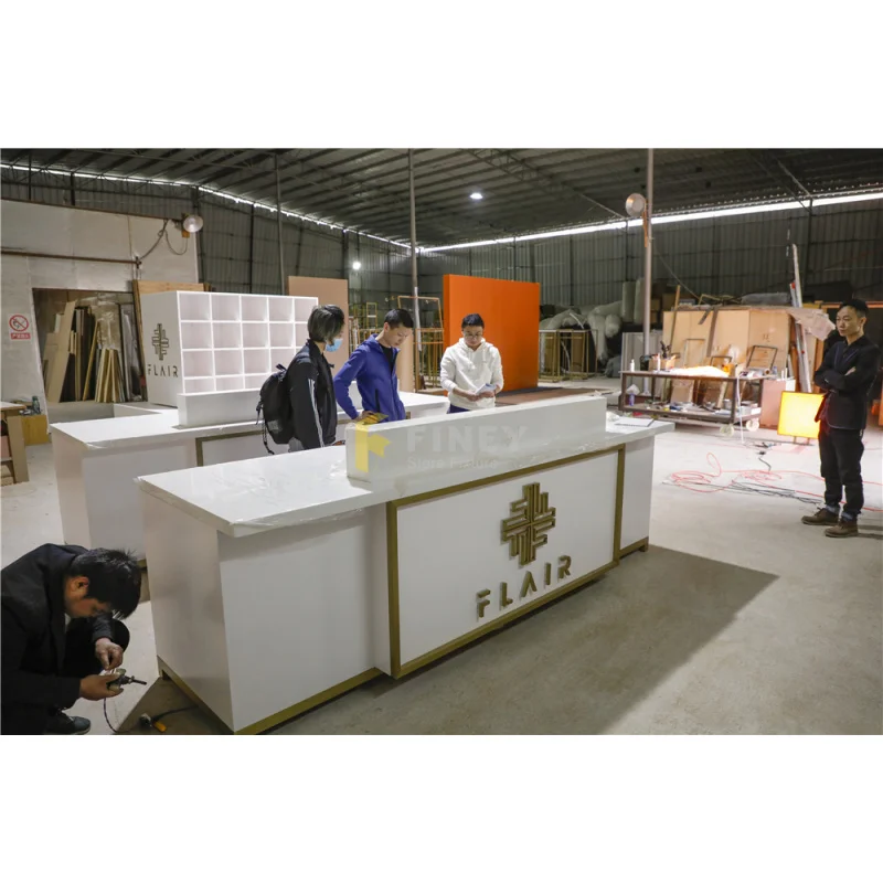 custom.Modern Clothes Shop Interior Decoration Retail Garmant Shop Fitting Customized Cash Counter Design Clothing Store