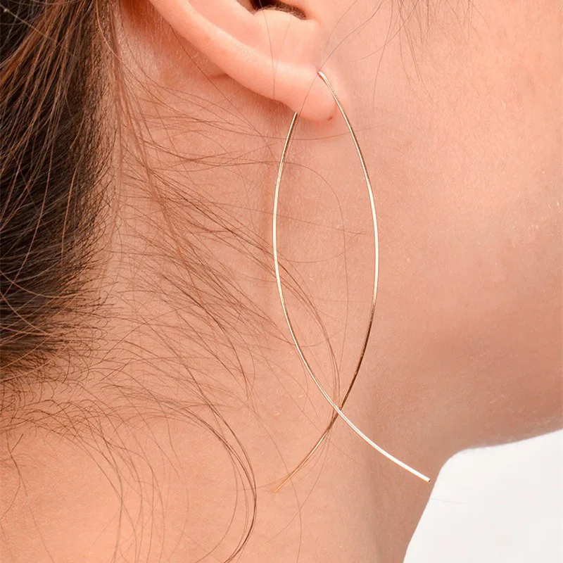 New Fashion Thin Line Fish Earrings Women Simple Korean Earrings Drop Female Earrings Party Gift