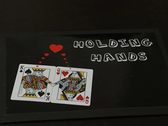 Holding Hands Magic Tricks Two Signed Cards Connected into One Card Magia Romantic Close Up lllusions Gimmicks Mentalism Props