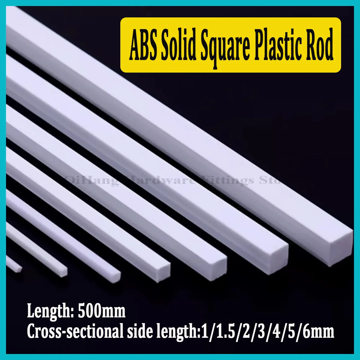 

ABS Solid Square Plastic Rod Side 1-6mm DIY Sand Table Model Building Hobby Craft Decoration Materials