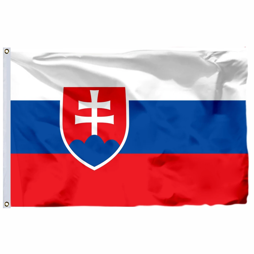 Slovakia 1992 Flag 90X150CM 3X5FT 100D Polyester Double Stitched High Quality Banner Free Shipping