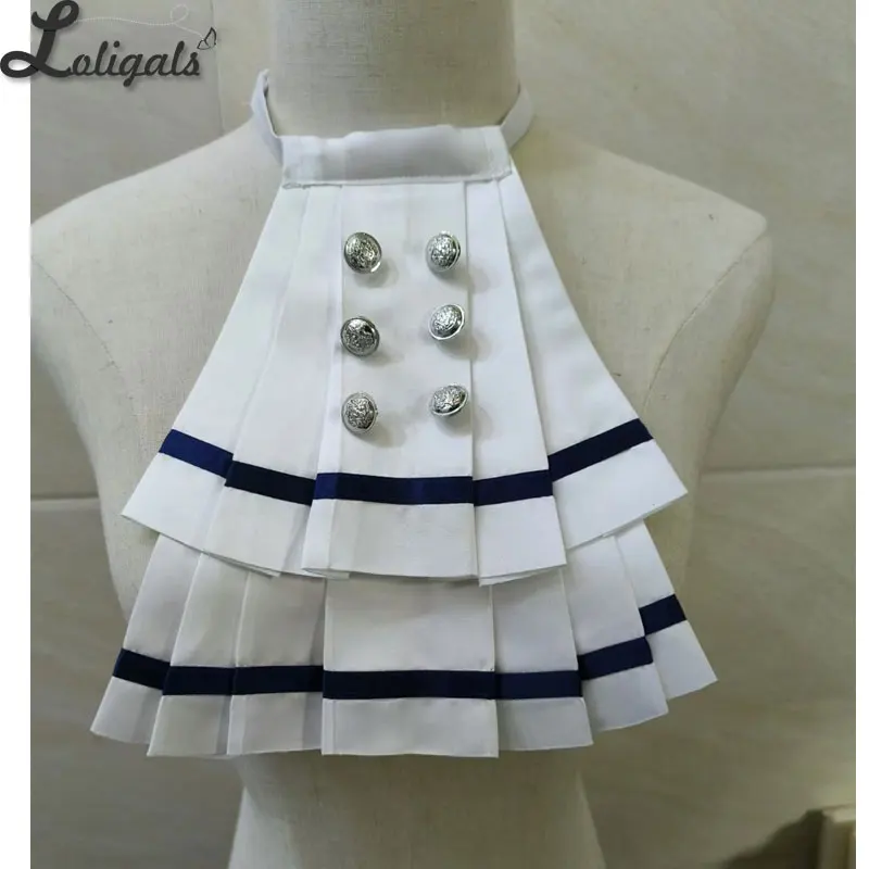 Classic Lolita Navy Jabot Collar Academy Ouji Cosplay Neck Accessories