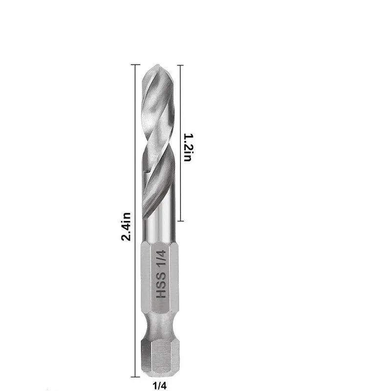 

Quick Change For Stubby Drill Bit For Metal With 1/4 Hex Shank M2 HSS 135 Degree Tip For Penetrating Metals And Other Materials