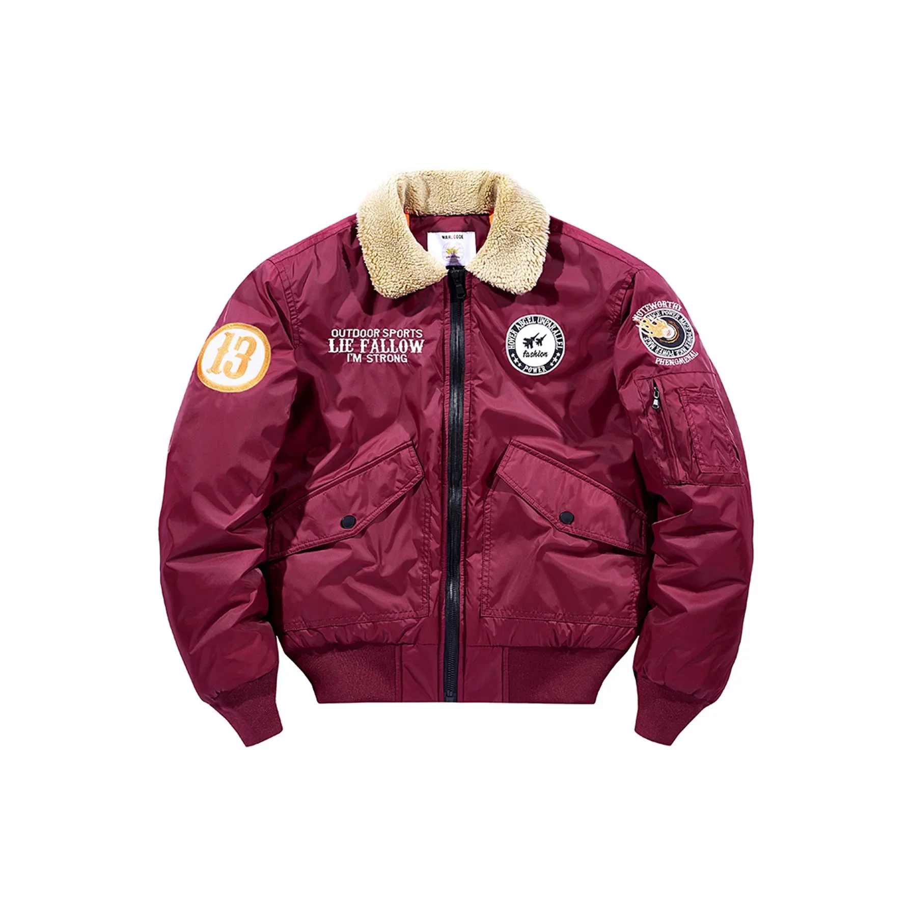 Men Bomber Jacket Autumn Winter Letter Embroidery Turn Down Collar Male Coat American Long Sleeve Man Baseball Uniform