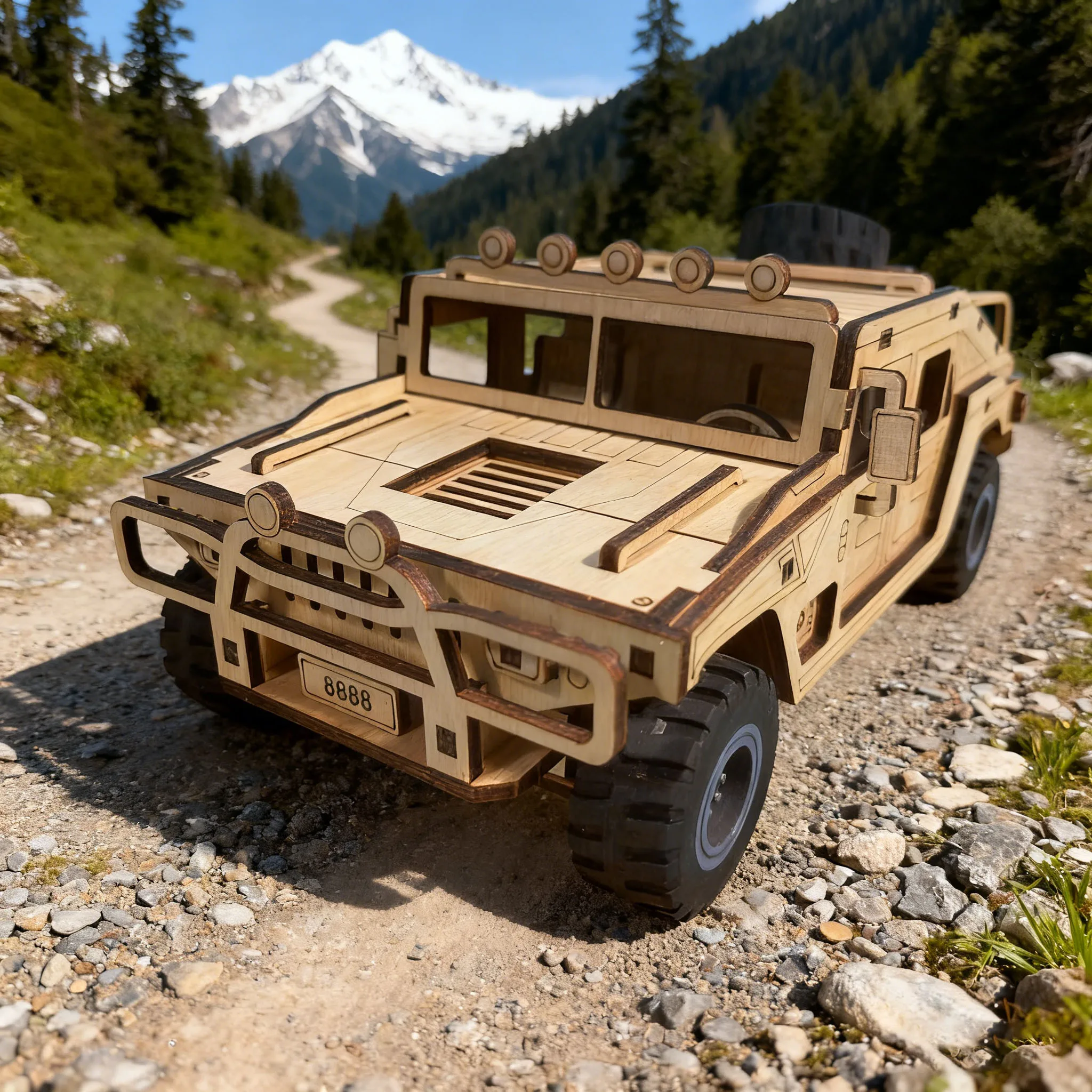 

DIY Wooden Off-Road Vehicle Puzzle 3D Wooden Construction Kit Model Assembly Set Fun Building Kit The Perfect Gift